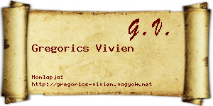 Gregorics Vivien névjegykártya